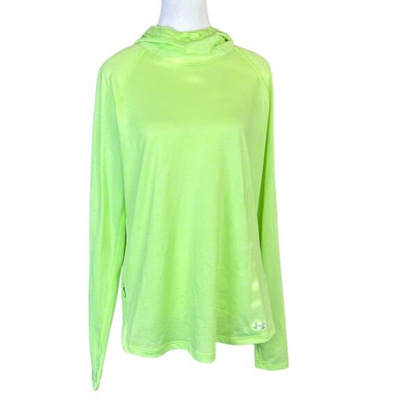 Under Armour Heatgear Run Running Top Hooded Hoodie Thumb Holes Size Large - Picture 1 of 7